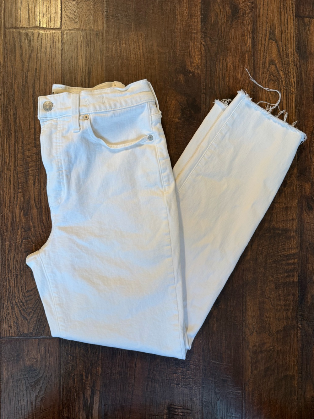 Women’s Madewell Perfect Vintage High Rise Straight Jeans, White, Size 28